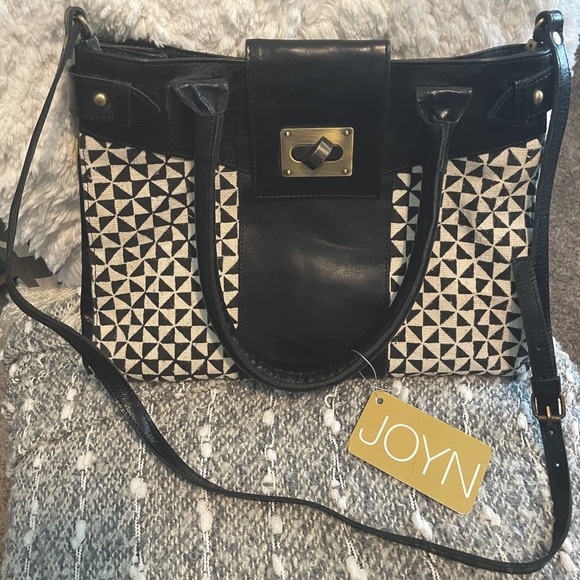 Joyn Handbags - Joyn handcrafted black and white handbag NWT